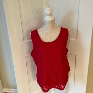 CJ Banks Beautiful Red Shell /Tank Top NWT